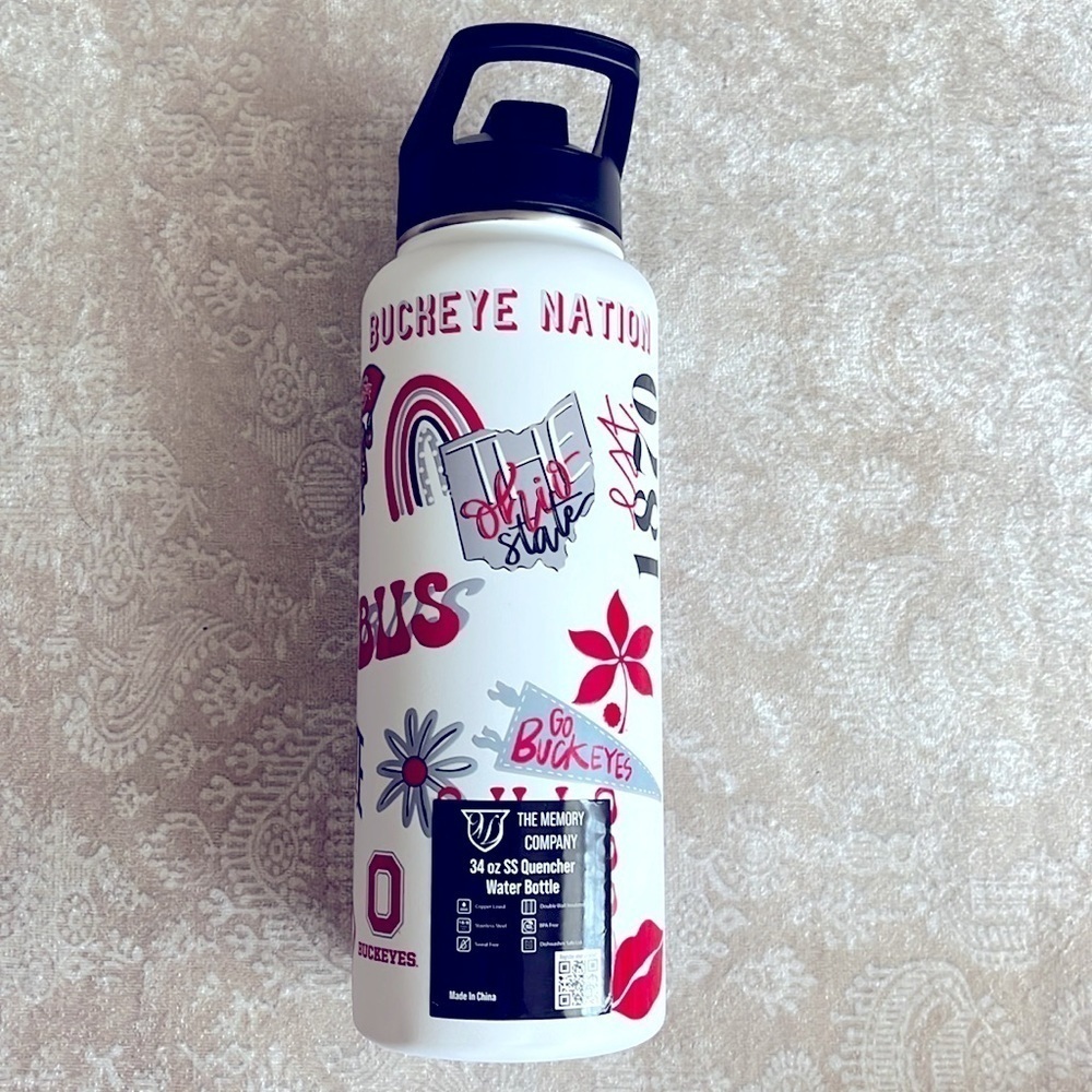 Brand New The Memory Company Ohio State 34 Oz Stainless Steel Water Bottle